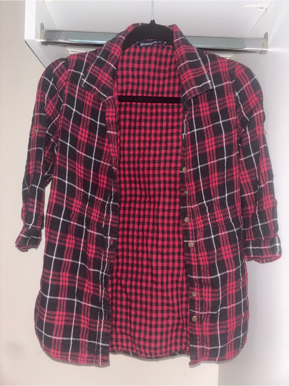 Bluenotes Red and Black Plaid Button-Down Shirt